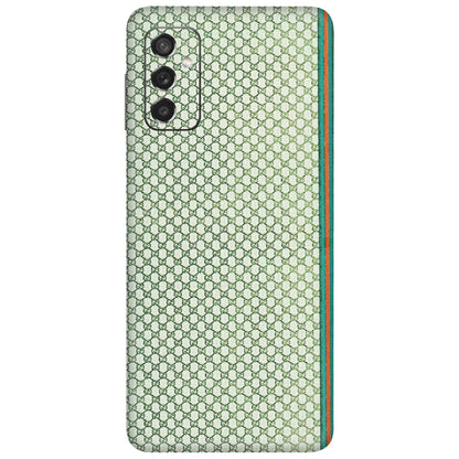 Samsung M/F/Note/Flip and C Phone Skins (All Models) - Gucci Fabric Pattern - 3D Embossed Finish (L-73) Samsung Galaxy M52 (5G)