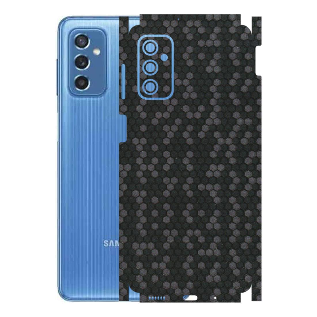 Samsung M/F/Note/Flip and C Phone Skins (All Models) - Black Grey Honeycomb Sober - 3D Embossed Finish (L-85) Samsung Galaxy M52 (5G)
