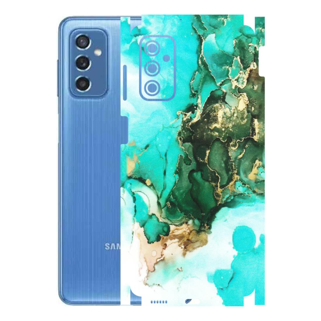 Samsung M/F/Note/Flip and C Phone Skins (All Models) - The Blue Gold Marble - Matte Finish (M-124) Samsung Galaxy M52 (5G)