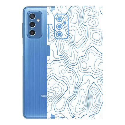 Samsung M/F/Note/Flip and C Phone Skins (All Models) - Blue And White Swirls - Matte Finish (M-139) Samsung Galaxy M52 (5G)