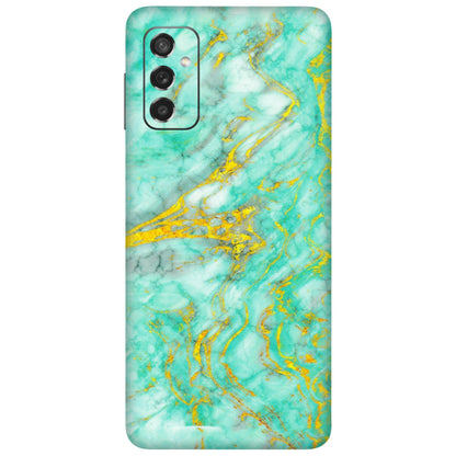 Samsung M/F/Note/Flip and C Phone Skins (All Models) - Green And Gold Marble Feel - Matte Finish (M-16) Samsung Galaxy M52 (5G)