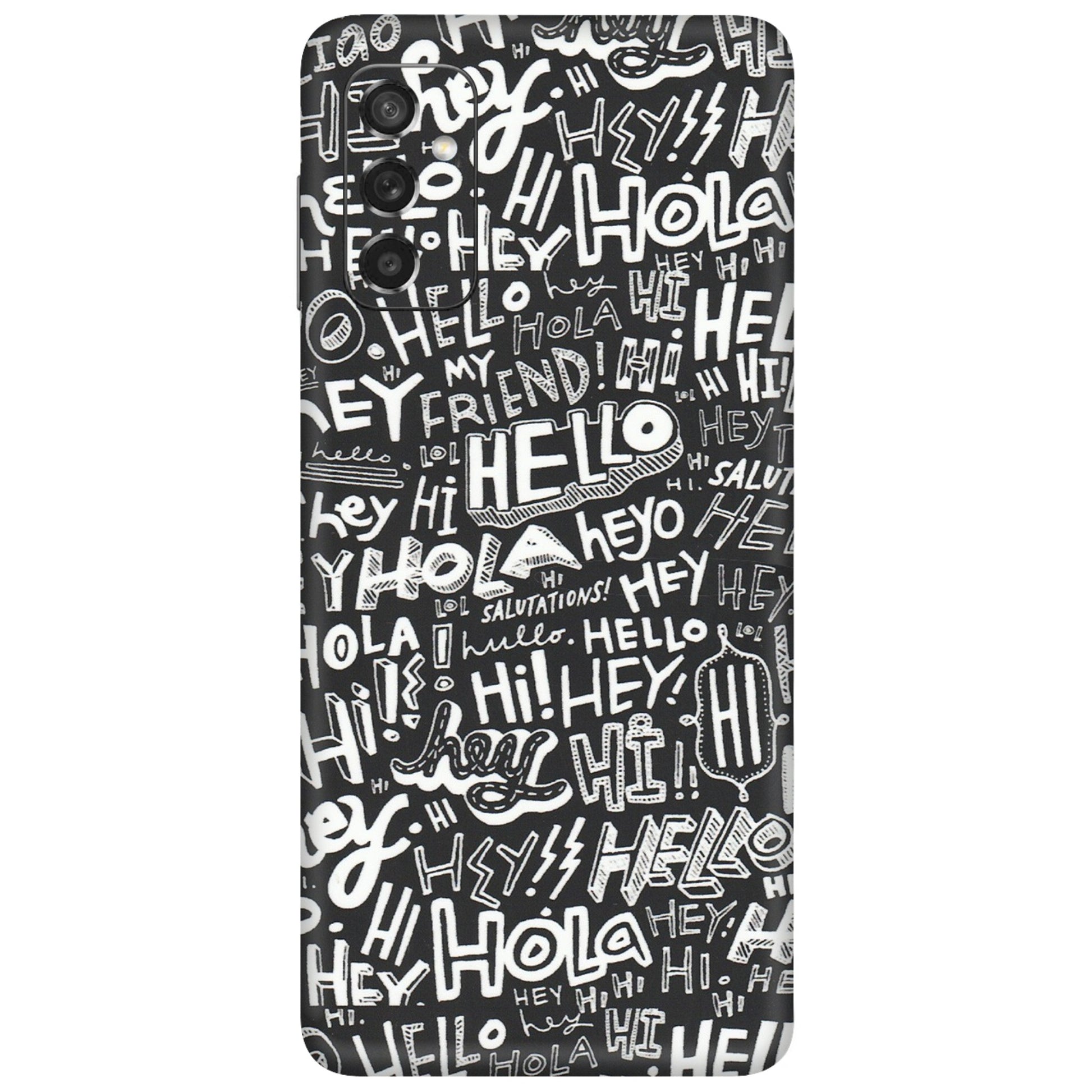 Samsung M/F/Note/Flip and C Phone Skins (All Models) - Hi Hello Doodles - Matte Finish (M-25) Samsung Galaxy M52 (5G)
