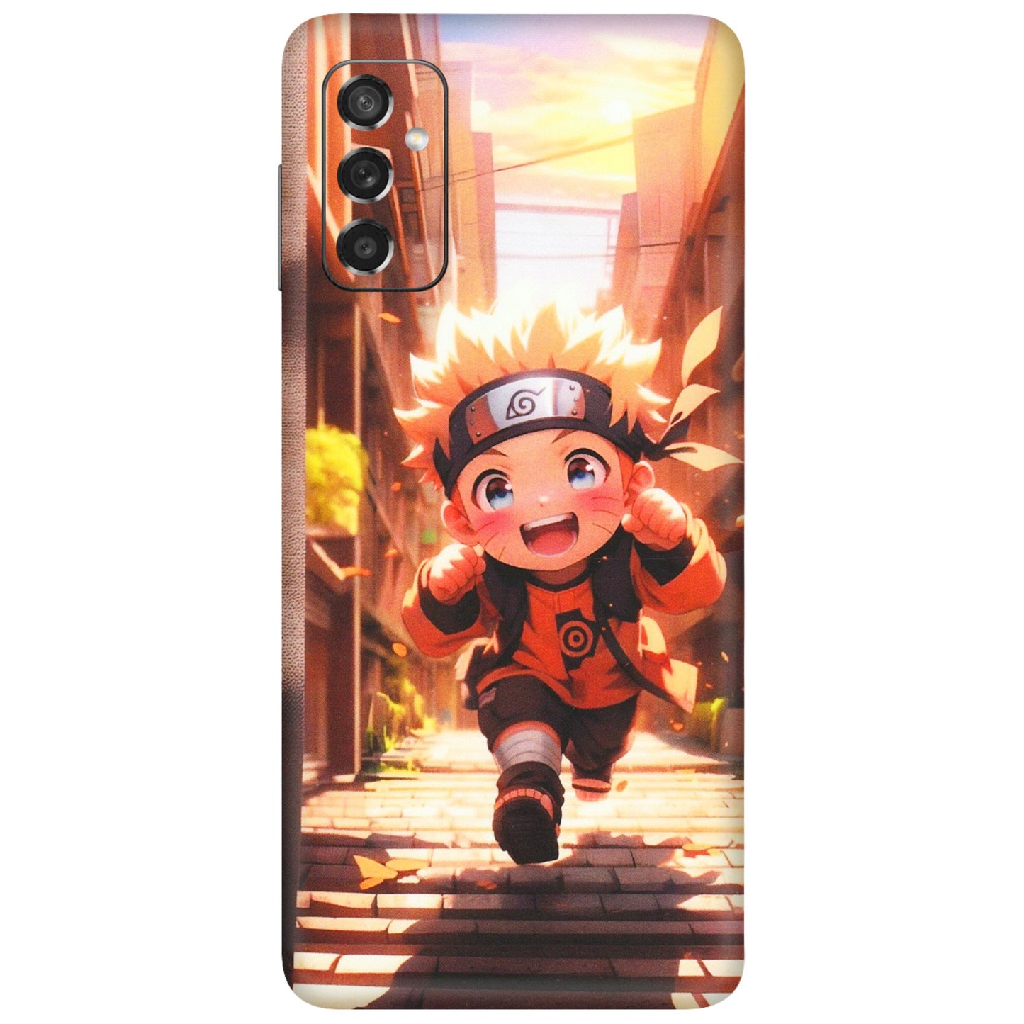 Samsung M/F/Note/Flip and C Phone Skins (All Models) - Naruto Cute Toon Running - Matte Finish (M-04) Samsung Galaxy M52 (5G)
