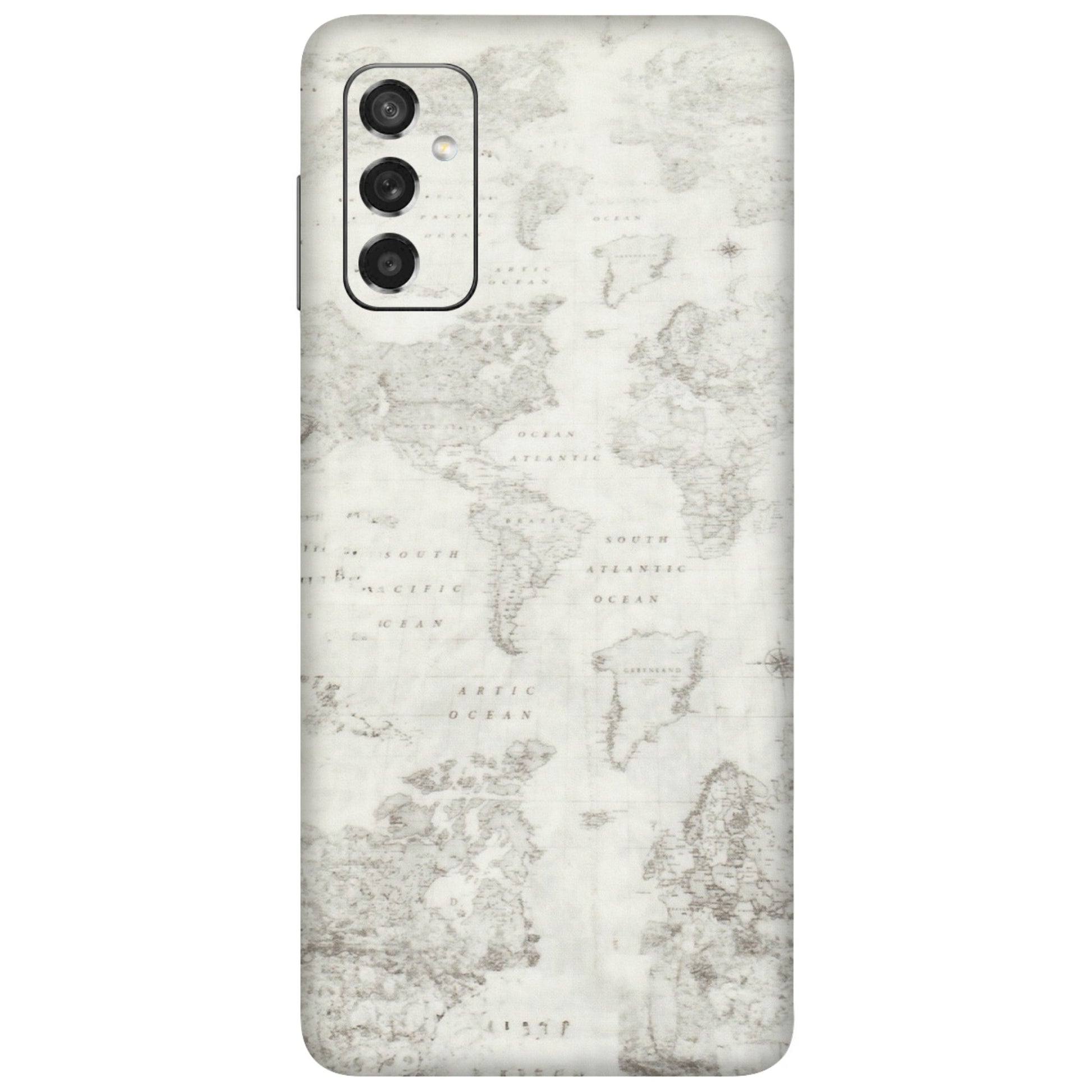 Samsung M/F/Note/Flip and C Phone Skins (All Models) - World Travel Map - Transparent Finish (T-04) Samsung Galaxy M52 (5G)
