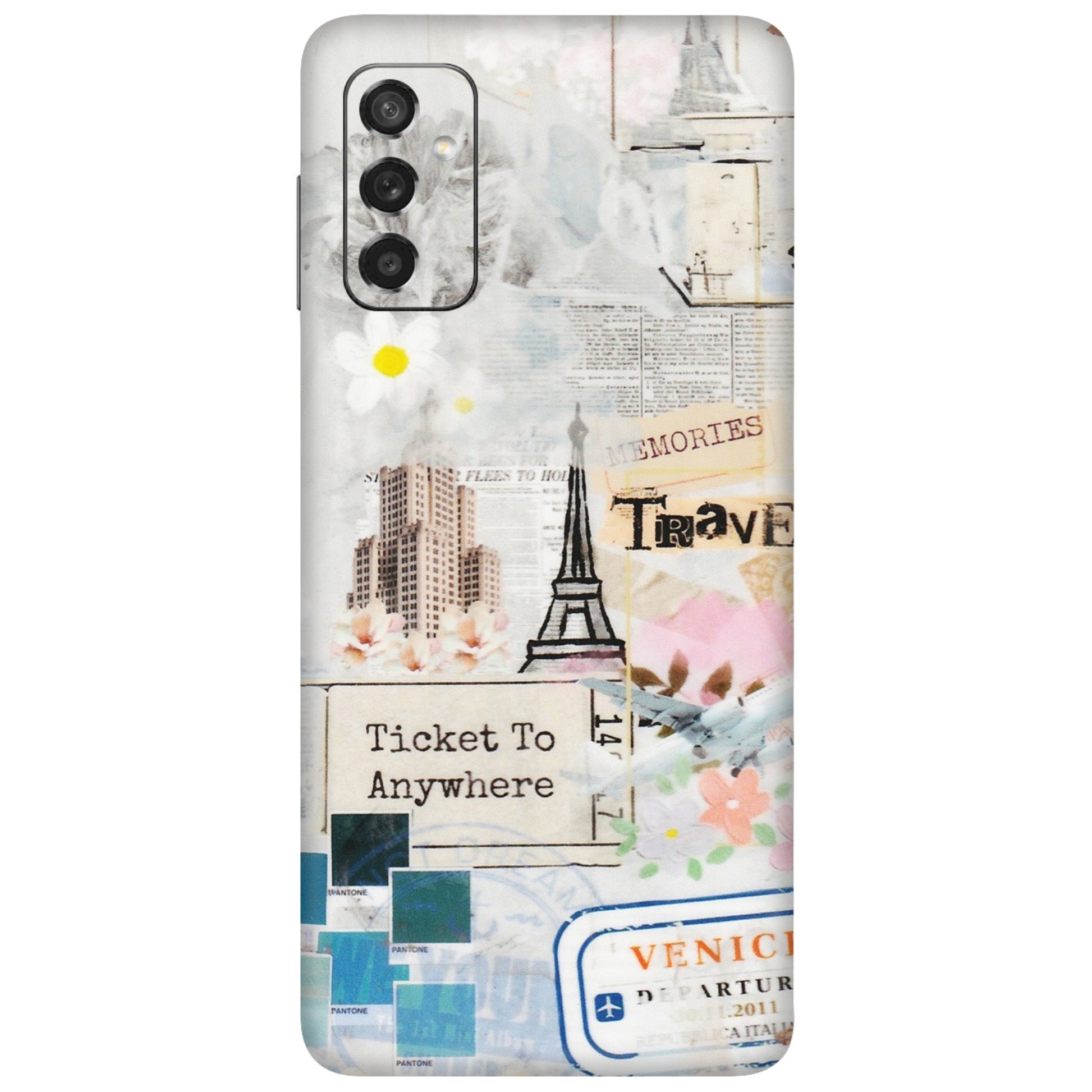 Samsung M/F/Note/Flip and C Phone Skins (All Models) - Travel Memories - Transparent Finish (T-09) Samsung Galaxy M52 (5G)