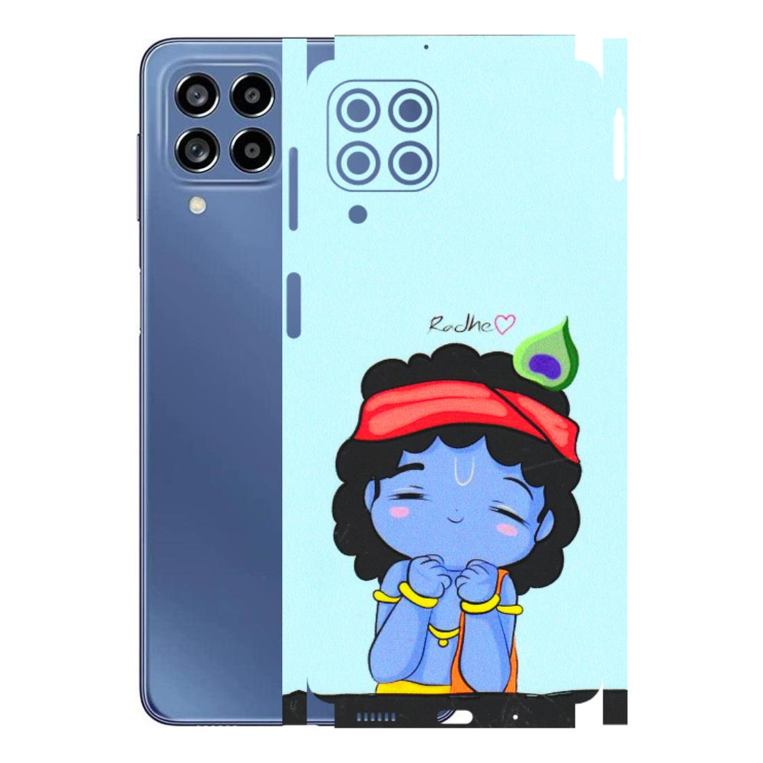 Samsung M/F/Note/Flip and C Phone Skins (All Models) - Radhe Radhe Cute Toon - 3D Embossed Finish (L-05) Samsung Galaxy M53 (5G)