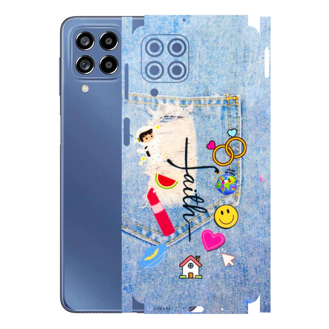 Samsung M/F/Note/Flip and C Phone Skins (All Models) - Denim Jeans Pocket - 3D Embossed Finish (L-134) Samsung Galaxy M53 (5G)