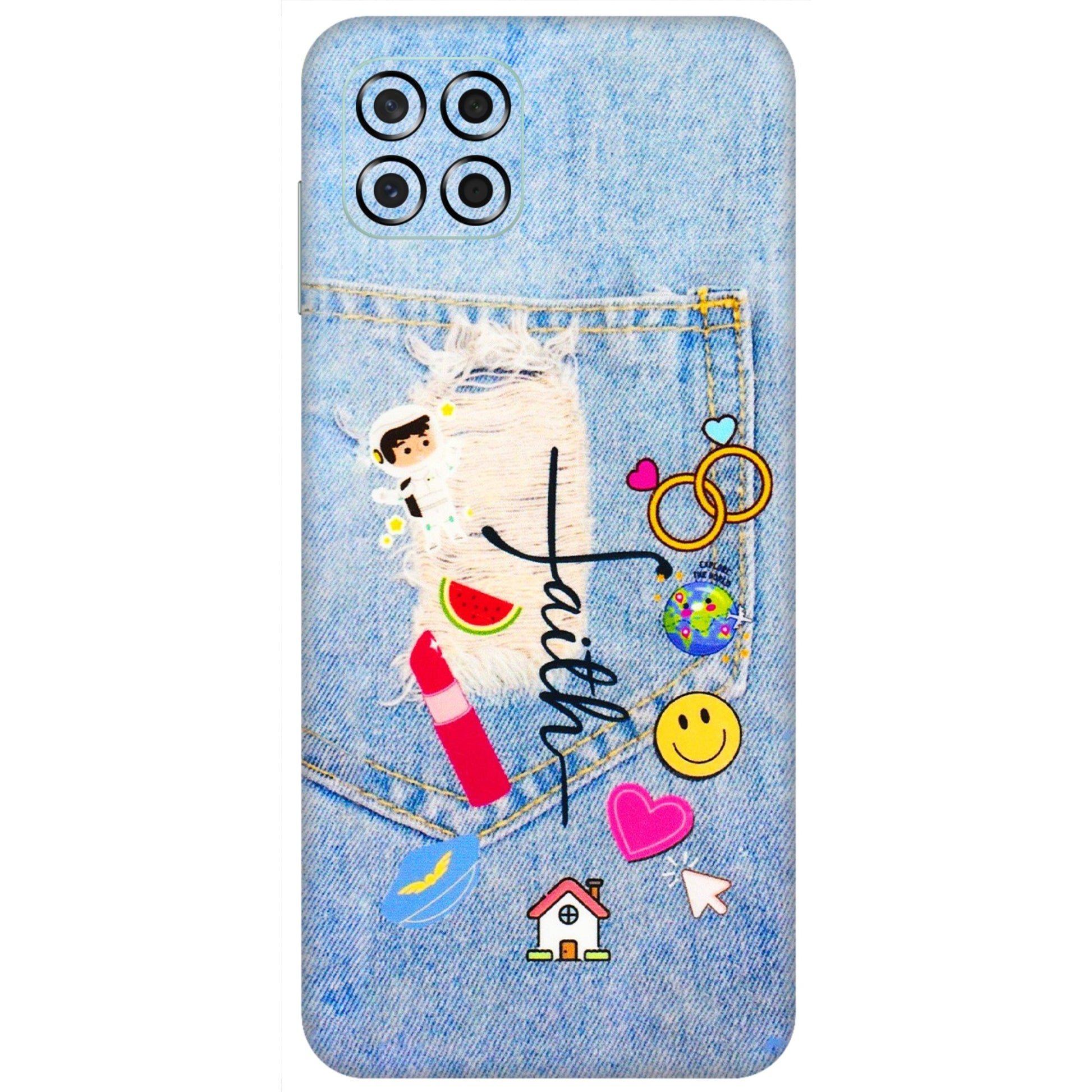 Samsung M/F/Note/Flip and C Phone Skins (All Models) - Denim Jeans Pocket - 3D Embossed Finish (L-134) Samsung Galaxy M53 (5G)