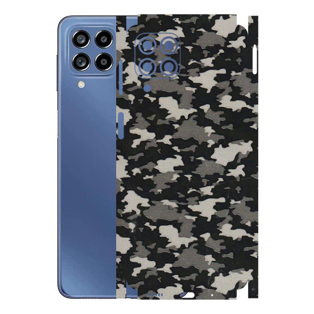 Samsung M/F/Note/Flip and C Phone Skins (All Models) - Black/Grey Camoflaunge - 3D Embossed Finish (L-142) Samsung Galaxy M53 (5G)