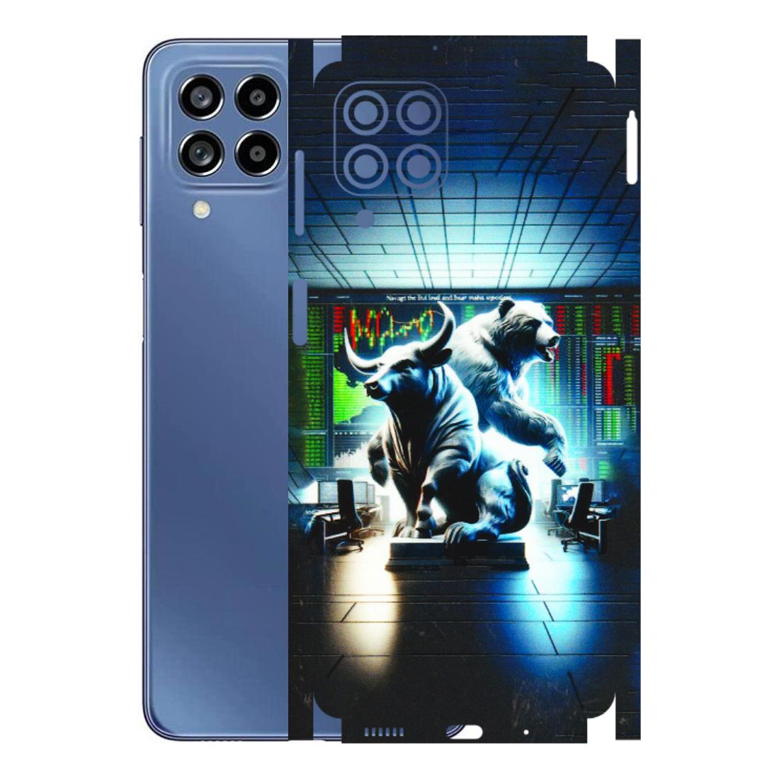Samsung M/F/Note/Flip and C Phone Skins (All Models) - Stock Market Sensex Bear vs Bulls - 3D Embossed Finish (L-15) Samsung Galaxy M53 (5G)