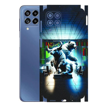 Samsung M/F/Note/Flip and C Phone Skins (All Models) - Stock Market Sensex Bear vs Bulls - 3D Embossed Finish (L-15) Samsung Galaxy M53 (5G)