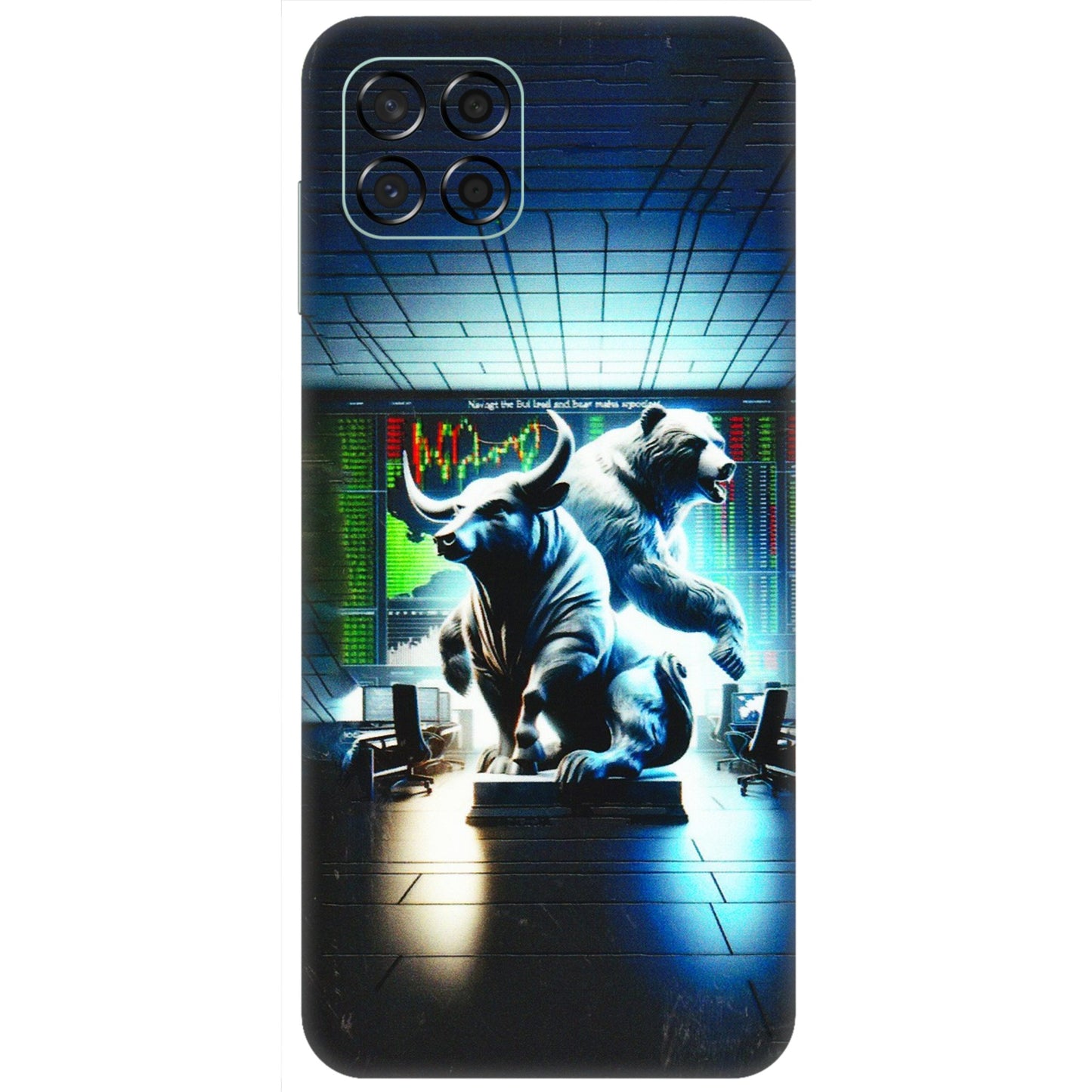 Samsung M/F/Note/Flip and C Phone Skins (All Models) - Stock Market Sensex Bear vs Bulls - 3D Embossed Finish (L-15) Samsung Galaxy M53 (5G)