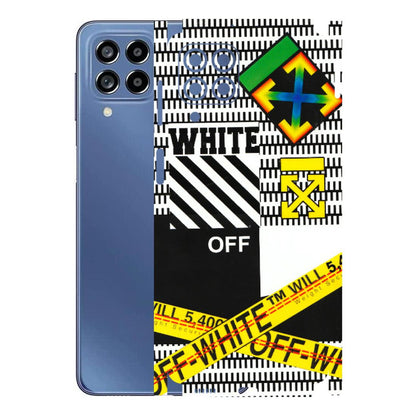 Samsung M/F/Note/Flip and C Phone Skins (All Models) - White Off Abstract - 3D Embossed Finish (L-172) Samsung Galaxy M53 (5G)