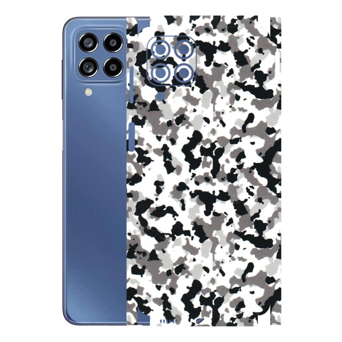 Samsung M/F/Note/Flip and C Phone Skins (All Models) - White Black Camouflage - 3D Embossed Finish (L-18) Samsung Galaxy M53 (5G)