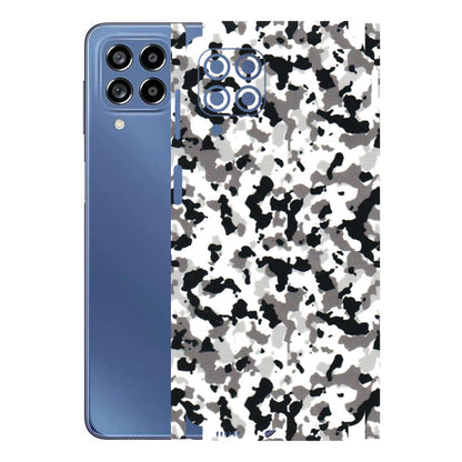 Samsung M/F/Note/Flip and C Phone Skins (All Models) - White Black Camouflage - 3D Embossed Finish (L-18) Samsung Galaxy M53 (5G)
