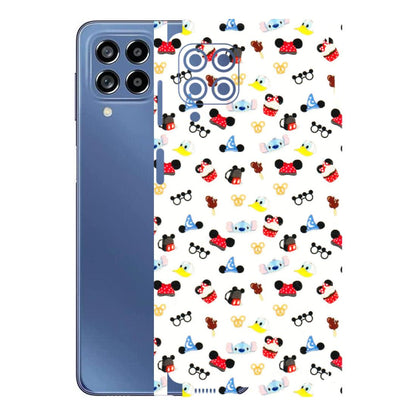 Samsung M/F/Note/Flip and C Phone Skins (All Models) - Minnie Mouse & Donald Doodles s - 3D Embossed Finish (L-194) Samsung Galaxy M53 (5G)