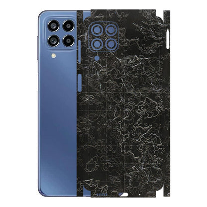 Samsung M/F/Note/Flip and C Phone Skins (All Models) - Black map Texture - 3D Embossed Finish (L-201) Samsung Galaxy M53 (5G)