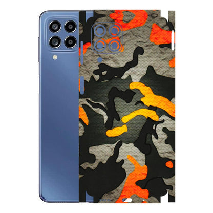 Samsung M/F/Note/Flip and C Phone Skins (All Models) - Orange Camouflage - 3D Embossed Finish (L-204) Samsung Galaxy M53 (5G)