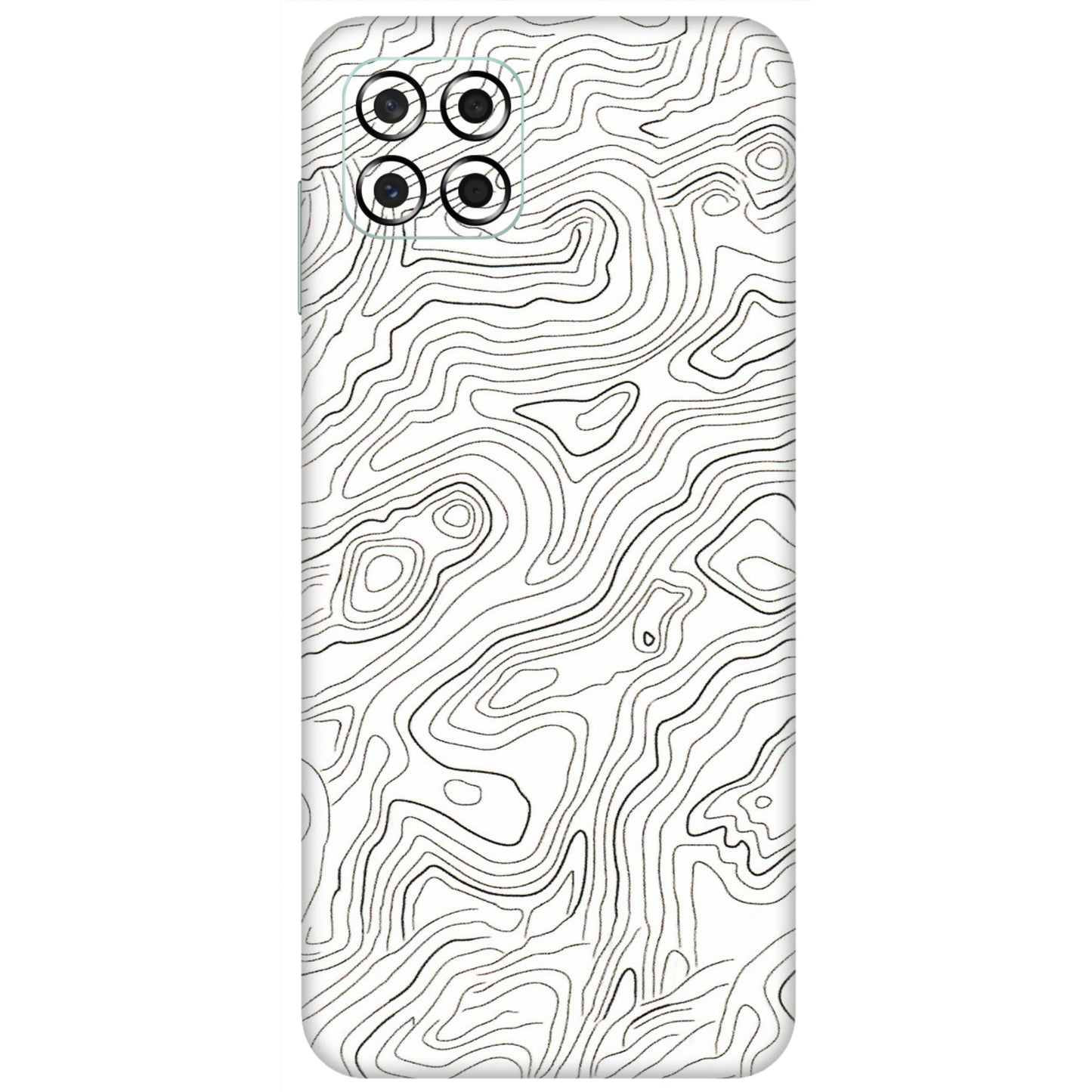 Samsung M/F/Note/Flip and C Phone Skins (All Models) - White Black Swirls - 3D Embossed Finish (L-219) Samsung Galaxy M53 (5G)