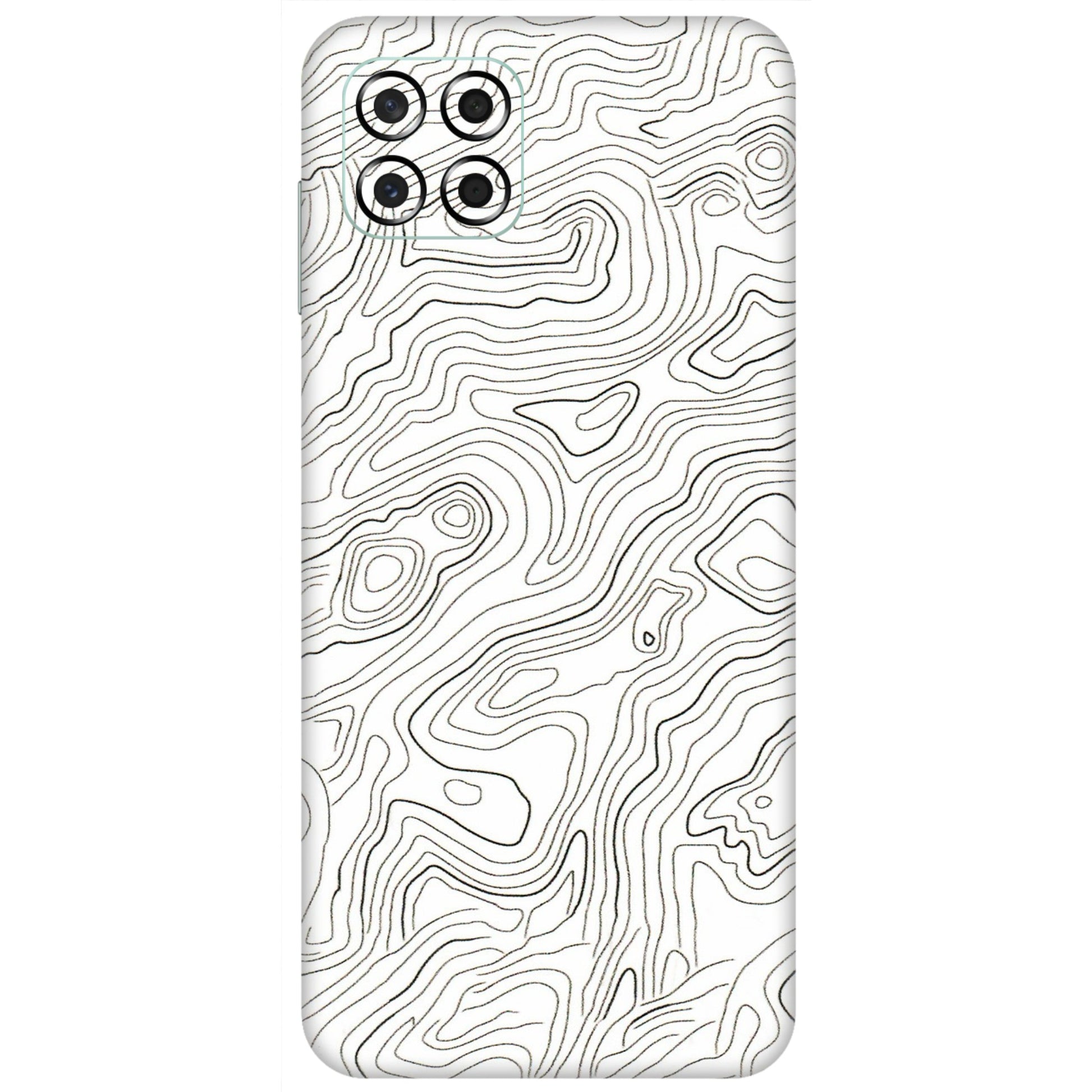Samsung M/F/Note/Flip and C Phone Skins (All Models) - White Black Swirls - 3D Embossed Finish (L-219) Samsung Galaxy M53 (5G)
