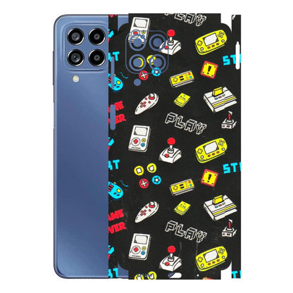 Samsung M/F/Note/Flip and C Phone Skins (All Models) - Gaming Doodles - 3D Embossed Finish (L-224) Samsung Galaxy M53 (5G)