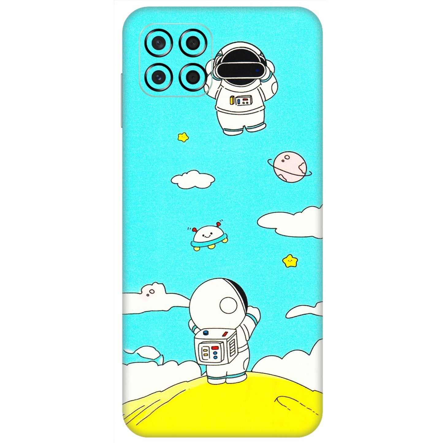 Samsung M/F/Note/Flip and C Phone Skins (All Models) - Blue Skies Astro Float - 3D Embossed Finish (L-230) Samsung Galaxy M53 (5G)
