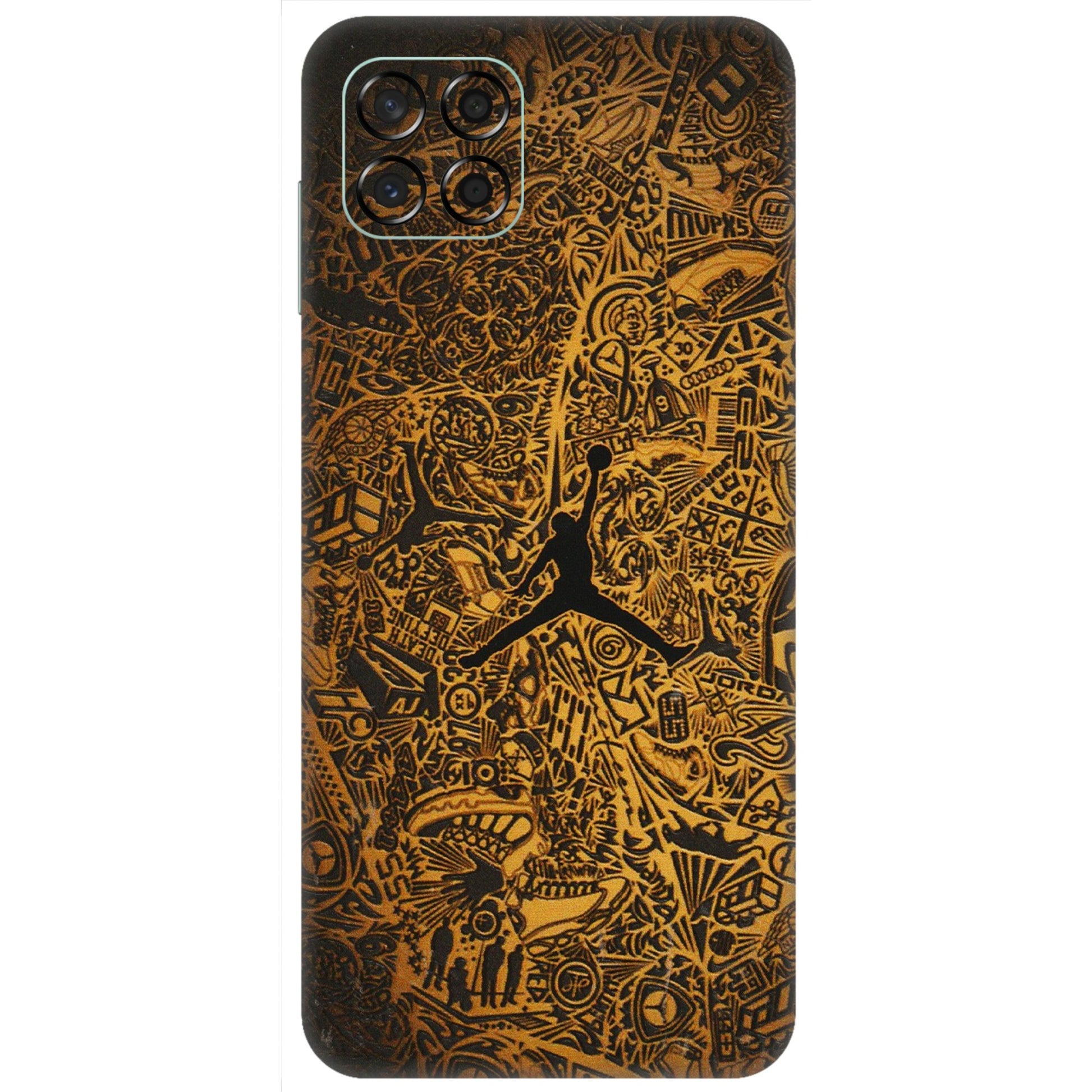 Samsung M/F/Note/Flip and C Phone Skins (All Models) - Premium Gold Basketball Player - 3D Embossed Finish (L-236) Samsung Galaxy M53 (5G)