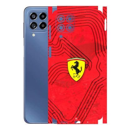 Samsung M/F/Note/Flip and C Phone Skins (All Models) - Red Ferrari Logo Stylish - 3D Embossed Finish (L-238) Samsung Galaxy M53 (5G)