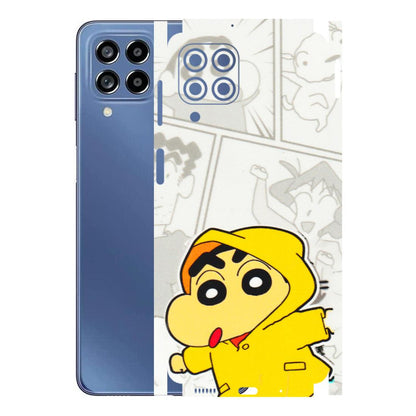Samsung M/F/Note/Flip and C Phone Skins (All Models) - Yellow Shinchan Comic - 3D Embossed Finish (L-246) Samsung Galaxy M53 (5G)
