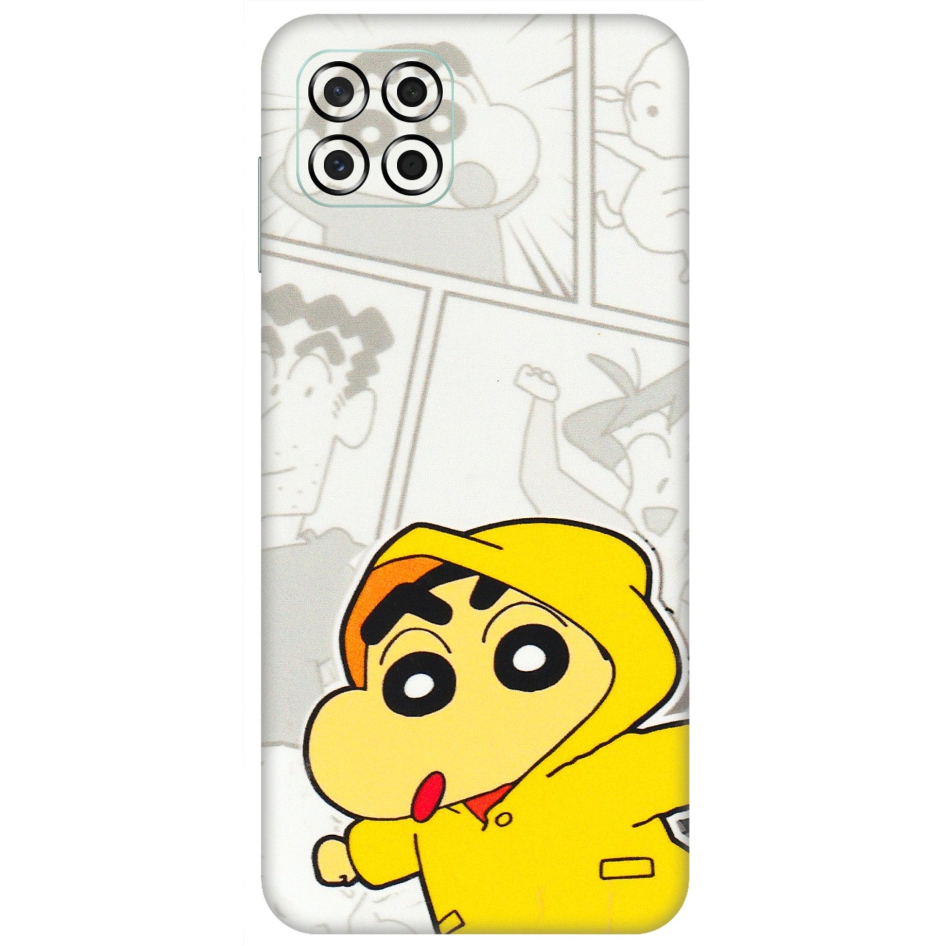 Samsung M/F/Note/Flip and C Phone Skins (All Models) - Yellow Shinchan Comic - 3D Embossed Finish (L-246) Samsung Galaxy M53 (5G)