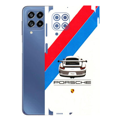 Samsung M/F/Note/Flip and C Phone Skins (All Models) - Porche Car Sober Logo - 3D Embossed Finish (L-248) Samsung Galaxy M53 (5G)