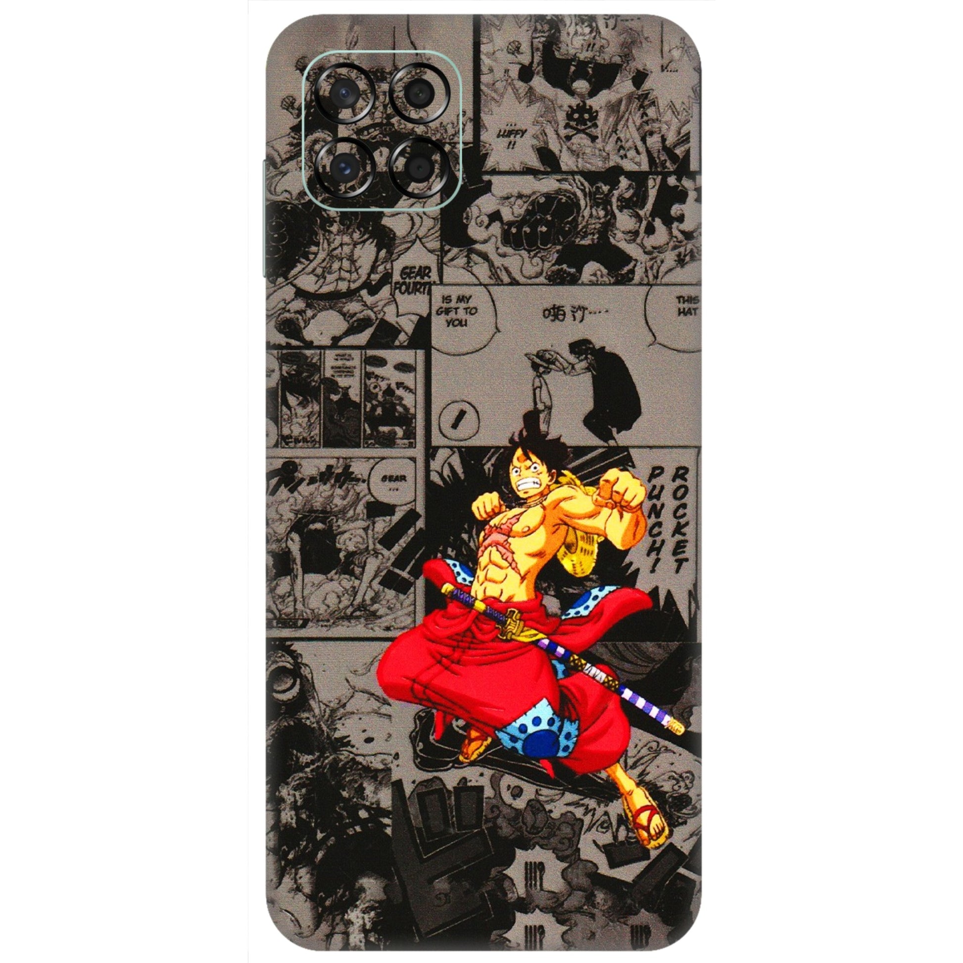 Samsung M/F/Note/Flip and C Phone Skins (All Models) - One Piece Rocket Punch Manga - 3D Embossed Finish (L-25) Samsung Galaxy M53 (5G)