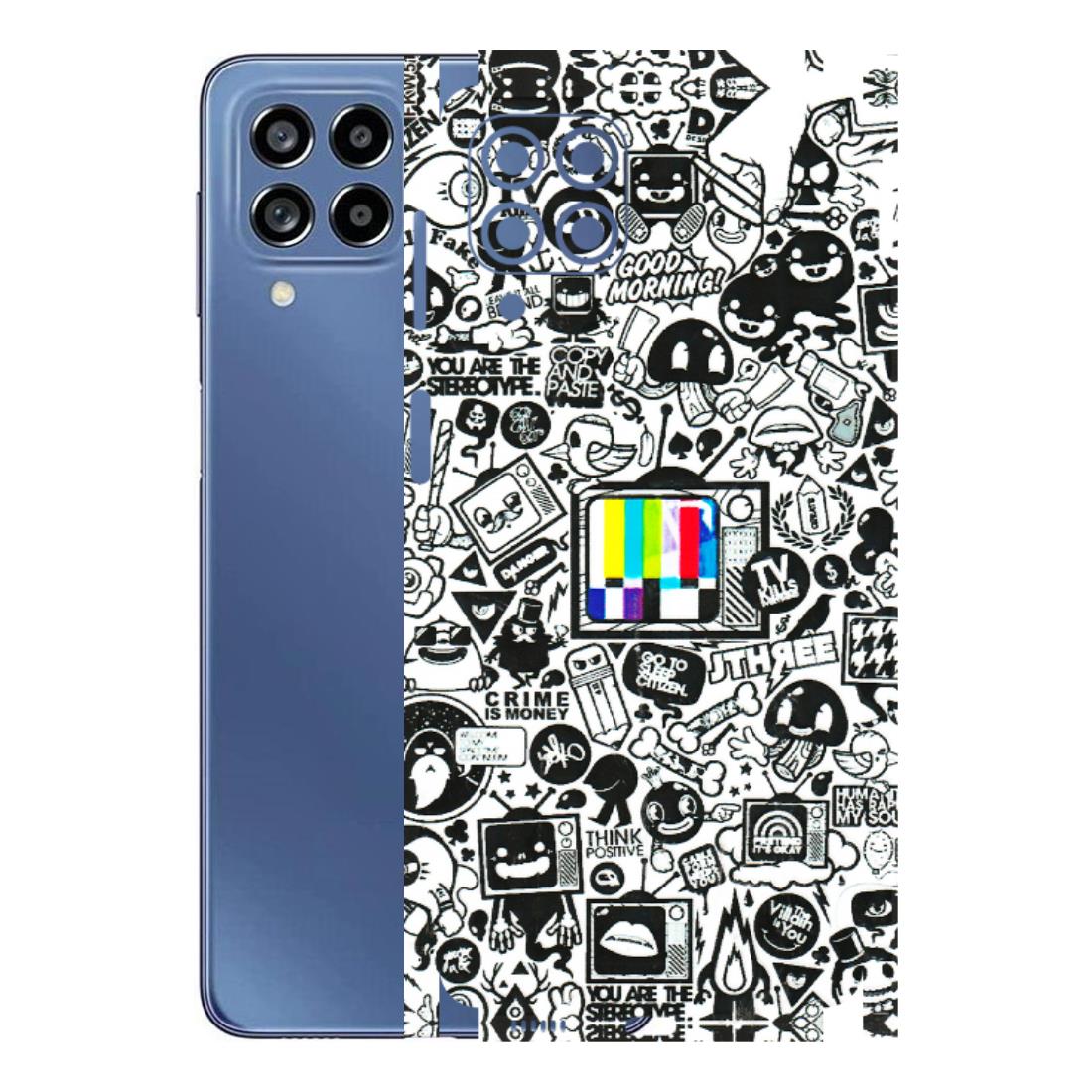 Samsung M/F/Note/Flip and C Phone Skins (All Models) - Doodles Positive Art - 3D Embossed Finish (L-263) Samsung Galaxy M53 (5G)