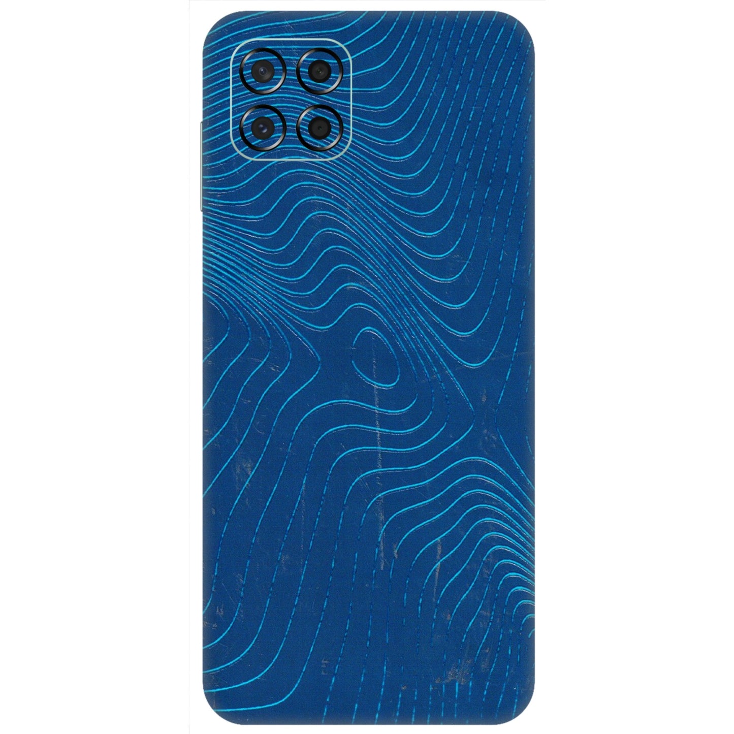 Samsung M/F/Note/Flip and C Phone Skins (All Models) - Abstract Blue Line Map - 3D Embossed Finish (L-272) Samsung Galaxy M53 (5G)