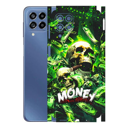 Samsung M/F/Note/Flip and C Phone Skins (All Models) - Skull Money - 3D Embossed Finish (L-303) Samsung Galaxy M53 (5G)