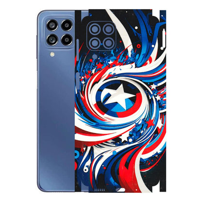 Samsung M/F/Note/Flip and C Phone Skins (All Models) - Captain America Logo - 3D Embossed Finish (L-307) Samsung Galaxy M53 (5G)