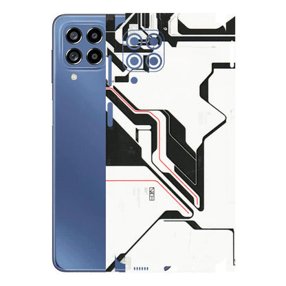 Samsung M/F/Note/Flip and C Phone Skins (All Models) - White Techy Logo - 3D Embossed Finish (L-312) Samsung Galaxy M53 (5G)