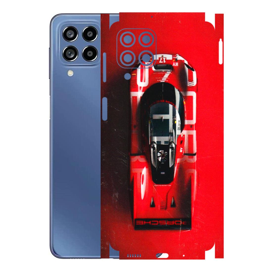 Samsung M/F/Note/Flip and C Phone Skins (All Models) - Red Porsche Car Logo - 3D Embossed Finish (L-315) Samsung Galaxy M53 (5G)