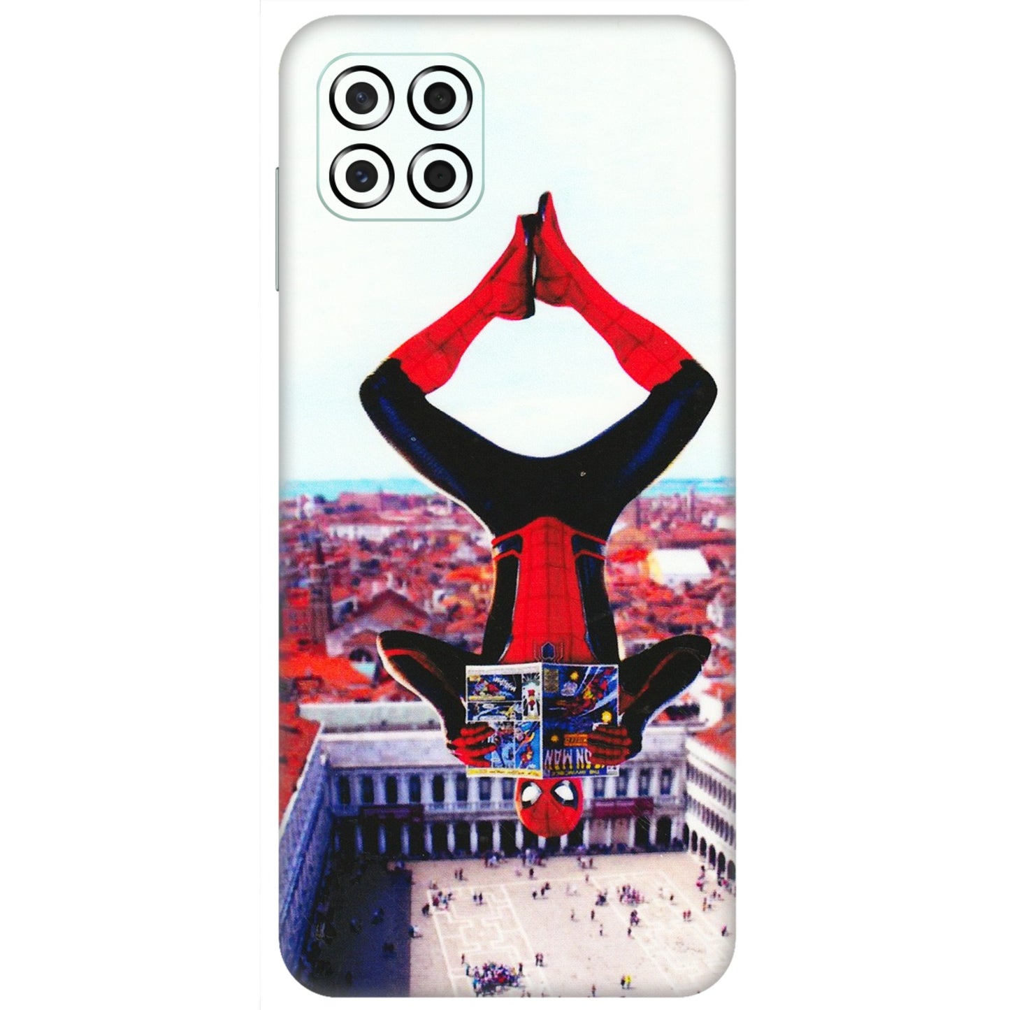 Samsung M/F/Note/Flip and C Phone Skins (All Models) - Spiderman Hanging - 3D Embossed Finish (L-53) Samsung Galaxy M53 (5G)