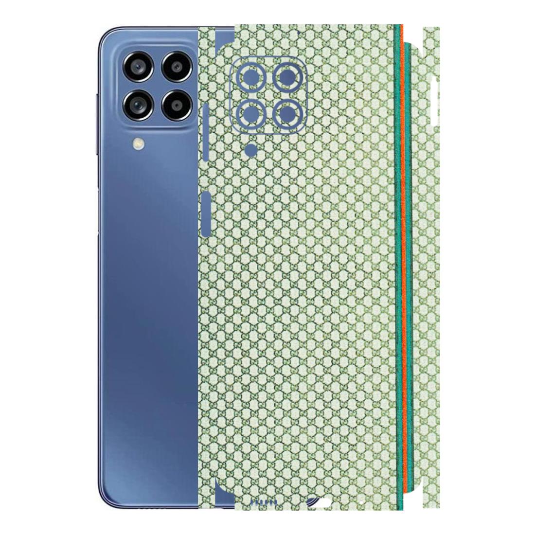 Samsung M/F/Note/Flip and C Phone Skins (All Models) - Gucci Fabric Pattern - 3D Embossed Finish (L-73) Samsung Galaxy M53 (5G)