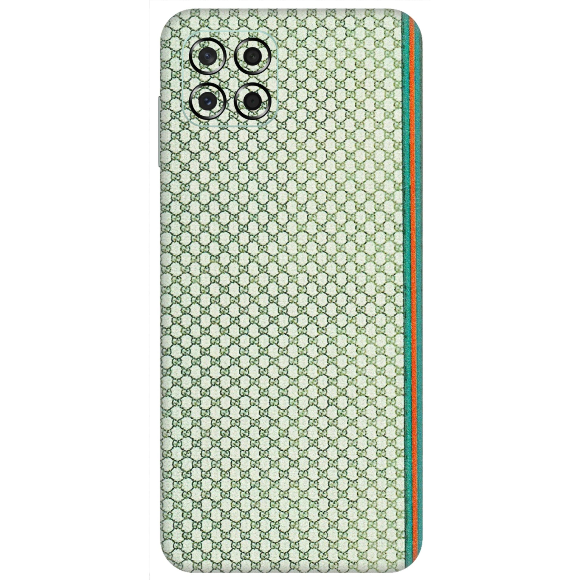 Samsung M/F/Note/Flip and C Phone Skins (All Models) - Gucci Fabric Pattern - 3D Embossed Finish (L-73) Samsung Galaxy M53 (5G)