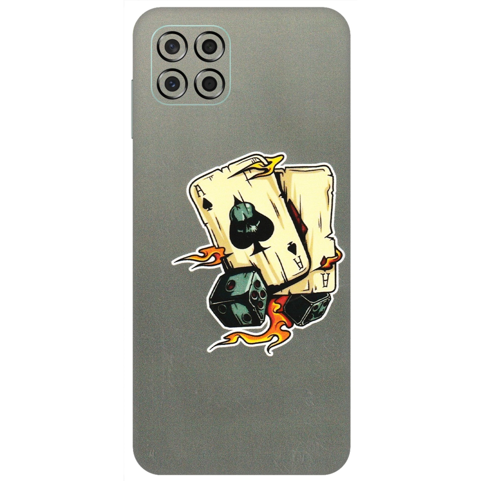 Samsung M/F/Note/Flip and C Phone Skins (All Models) - Grey Cards Of Ace - 3D Embossed Finish (L-77) Samsung Galaxy M53 (5G)