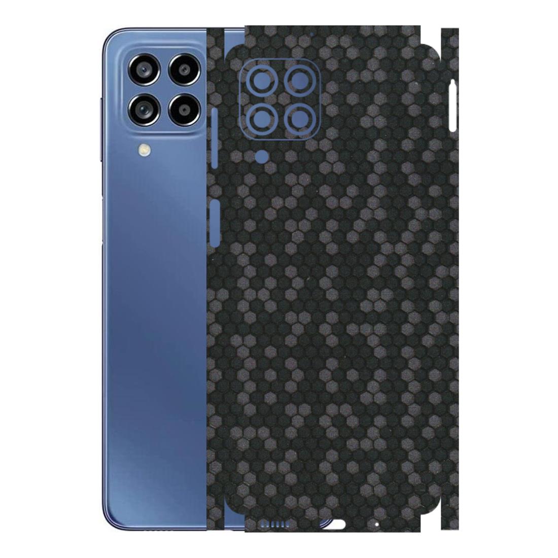 Samsung M/F/Note/Flip and C Phone Skins (All Models) - Black Grey Honeycomb Sober - 3D Embossed Finish (L-85) Samsung Galaxy M53 (5G)