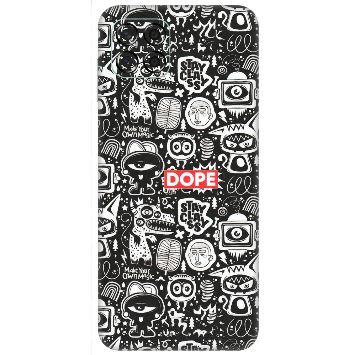 Samsung M/F/Note/Flip and C Phone Skins (All Models) - Dope Stay Classy Black Doodles - Matte Finish (M-126) Samsung Galaxy M53 (5G)