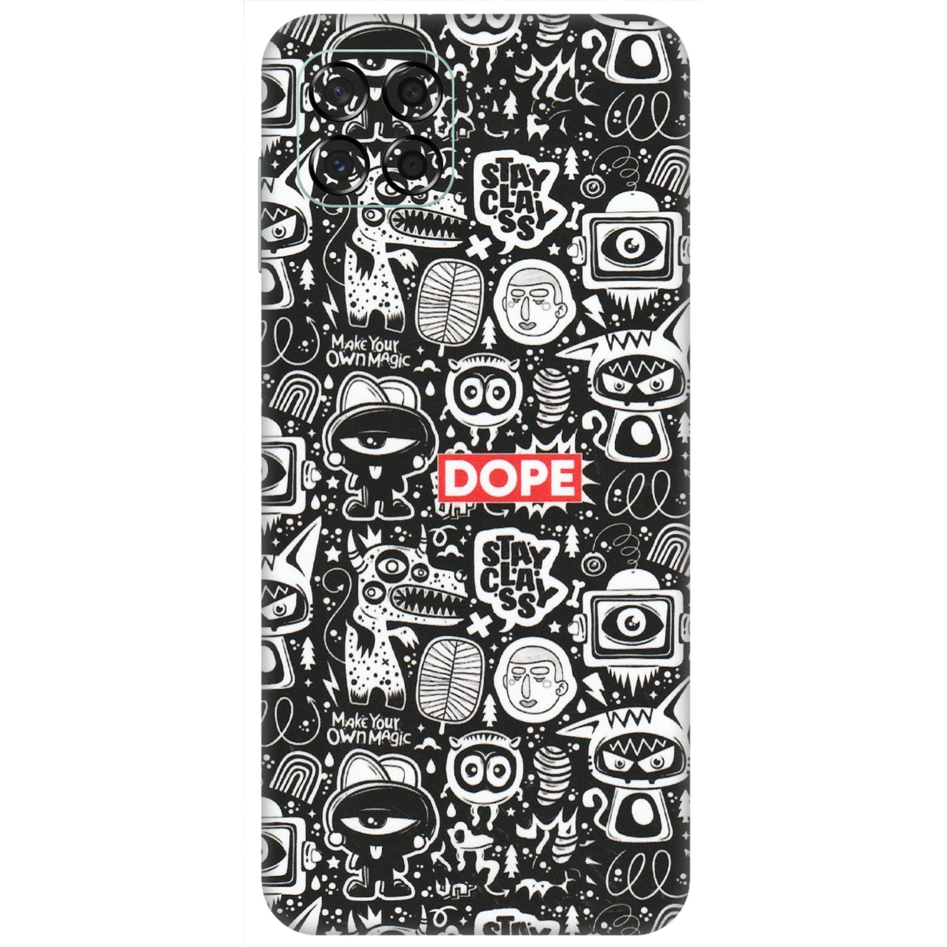 Samsung M/F/Note/Flip and C Phone Skins (All Models) - Dope Stay Classy Black Doodles - Matte Finish (M-126) Samsung Galaxy M53 (5G)