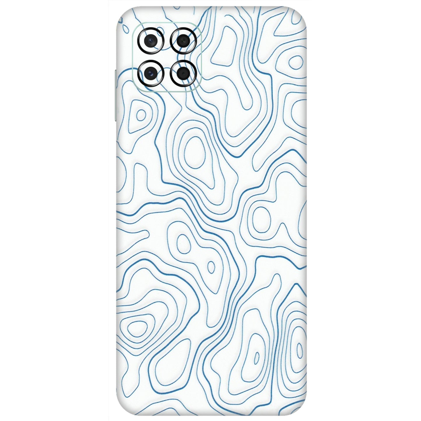 Samsung M/F/Note/Flip and C Phone Skins (All Models) - Blue And White Swirls - Matte Finish (M-139) Samsung Galaxy M53 (5G)