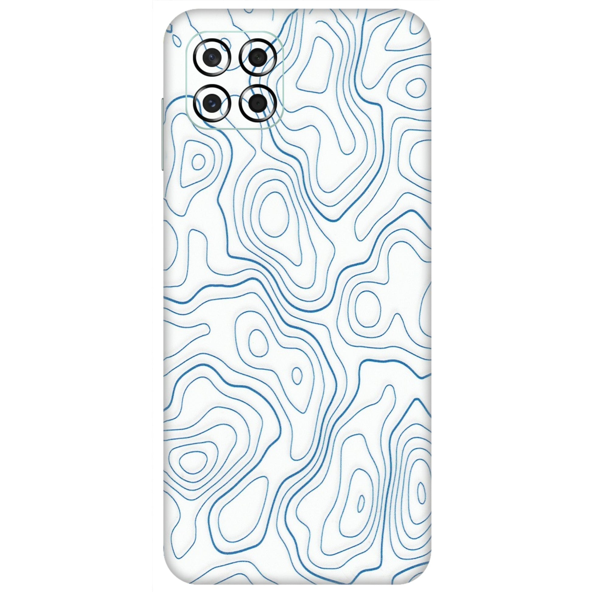 Samsung M/F/Note/Flip and C Phone Skins (All Models) - Blue And White Swirls - Matte Finish (M-139) Samsung Galaxy M53 (5G)