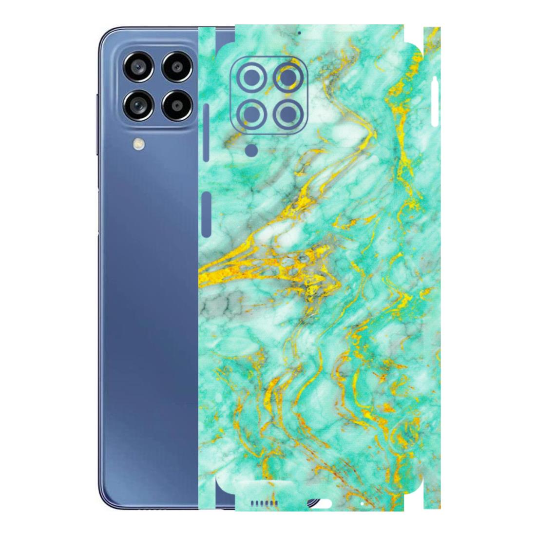 Samsung M/F/Note/Flip and C Phone Skins (All Models) - Green And Gold Marble Feel - Matte Finish (M-16) Samsung Galaxy M53 (5G)