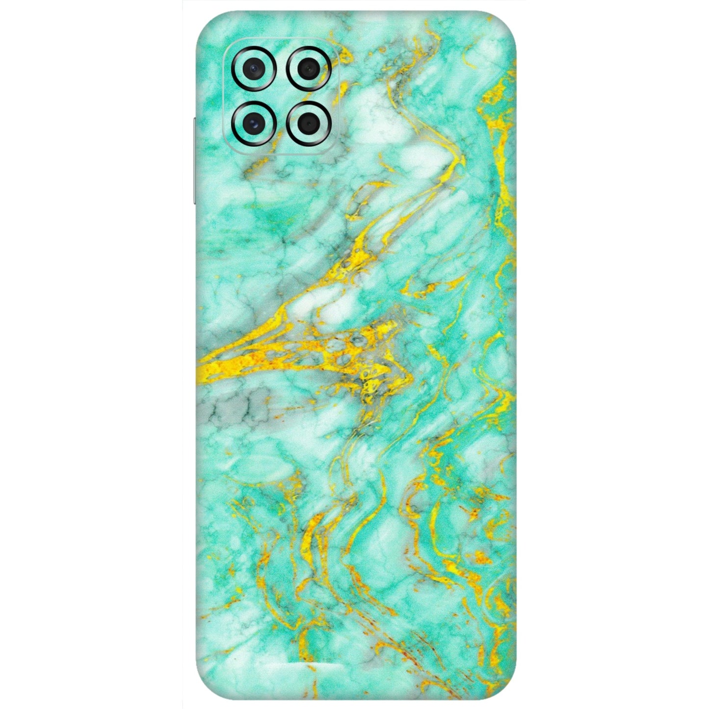 Samsung M/F/Note/Flip and C Phone Skins (All Models) - Green And Gold Marble Feel - Matte Finish (M-16) Samsung Galaxy M53 (5G)