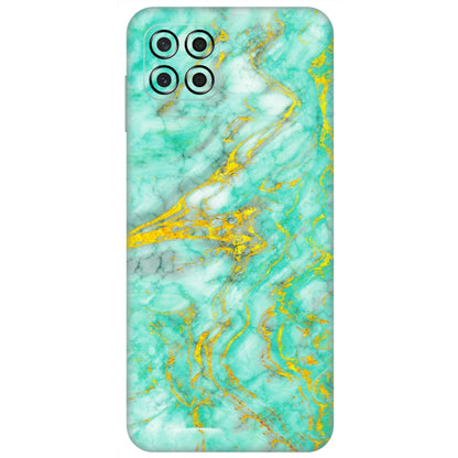 Samsung M/F/Note/Flip and C Phone Skins (All Models) - Green And Gold Marble Feel - Matte Finish (M-16) Samsung Galaxy M53 (5G)